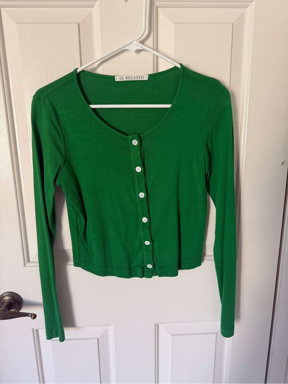 LA relaxed green cardigan